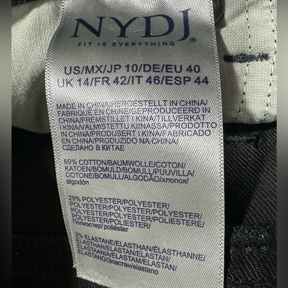 NYDJ Relaxed Straight Leg Black Jeans Womens Size 10 Denim Stretch - Picture 8 of 11